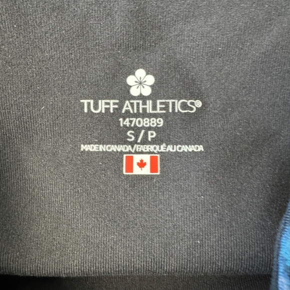 Tuff Athletics Blue/Black Abstract Psychedelic Yoga Cropped Leggings Size Small - Picture 6 of 13